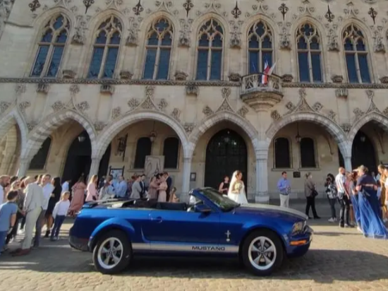 Voiture mariage Ford mustang américaine Nord pas de Calais