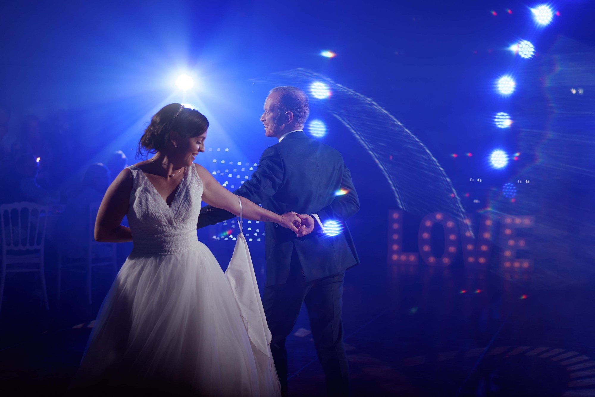 Danse des mariés sous les projecteurs, animation Nord Mariage