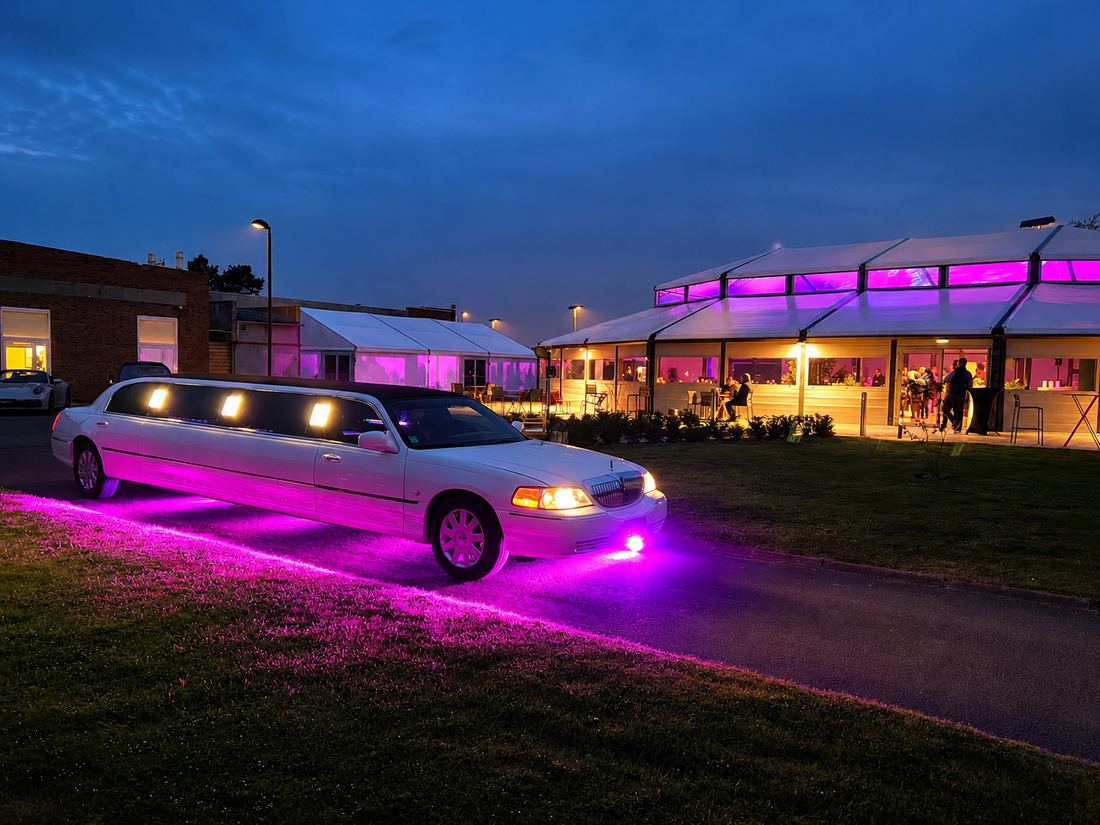 Mariage à L'Orangerie de Lesquin, arrivée en limousine près de Lille